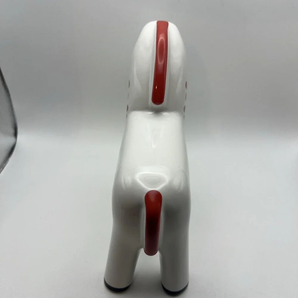 IKEA VINTERFINT Ceramic Christmas Decoration Horse White & Red Mint Condition